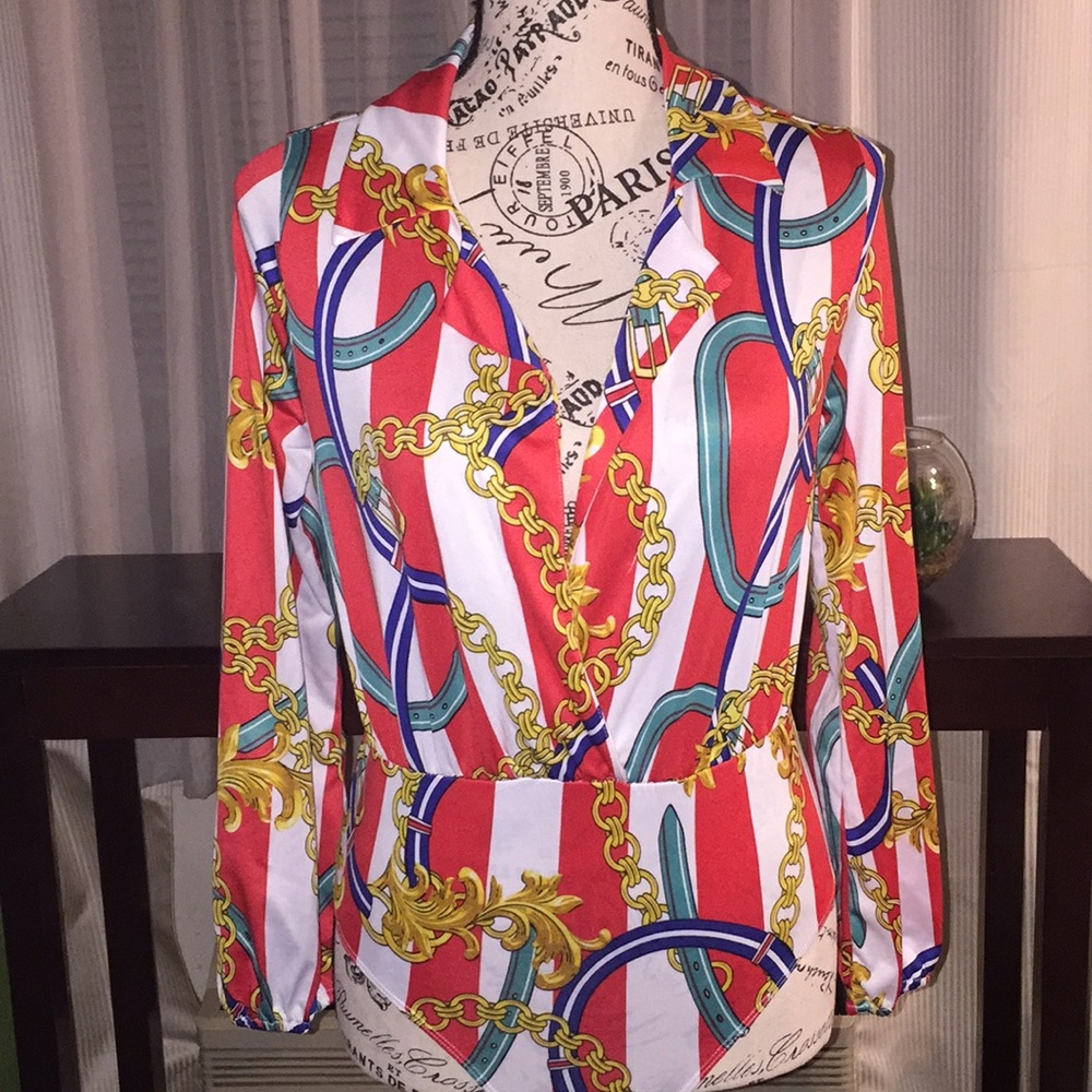 Long Sleeve  collared bodysuit